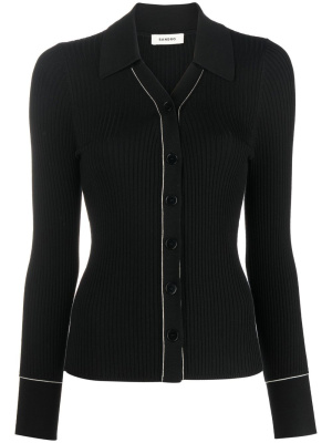 

Buttoned-up ribbed-knit top, SANDRO Buttoned-up ribbed-knit top