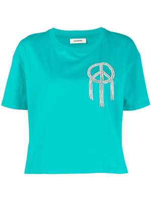 

Peace sign motif cropped T-shirt, SANDRO Peace sign motif cropped T-shirt