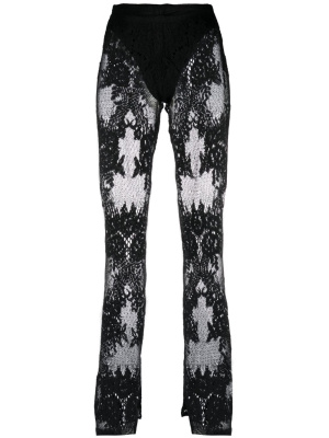 

X Rue Ra sheer-lace flared trousers, Loulou X Rue Ra sheer-lace flared trousers