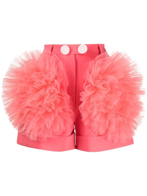 

Ruffled tulle tailored shorts, Loulou Ruffled tulle tailored shorts