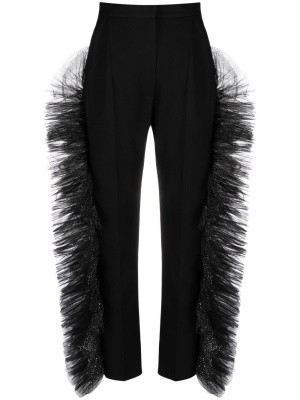 

Tulle-trim straight-leg trousers, Loulou Tulle-trim straight-leg trousers