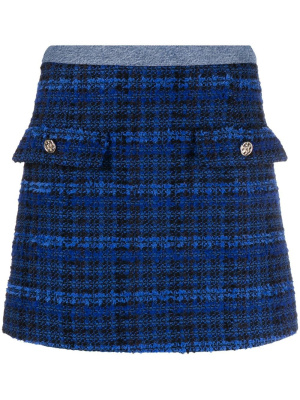 

Check-print tweed miniskirt, SANDRO Check-print tweed miniskirt
