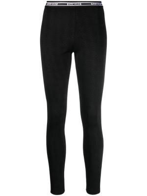 

Logo-waistband jacquard leggings, SANDRO Logo-waistband jacquard leggings