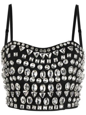 

Crystal-embellished bustier-style top, SANDRO Crystal-embellished bustier-style top