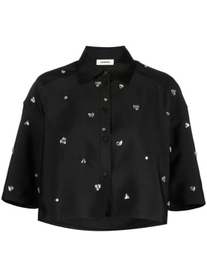 

Crystal-embellished cropped shirt, SANDRO Crystal-embellished cropped shirt