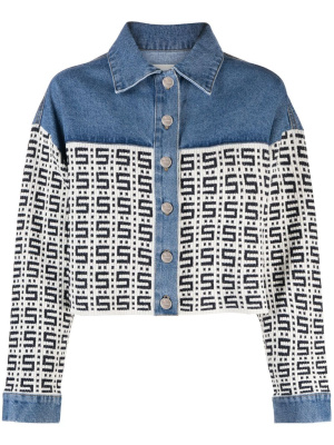 

Cropped corduroy denim jacket, SANDRO Cropped corduroy denim jacket