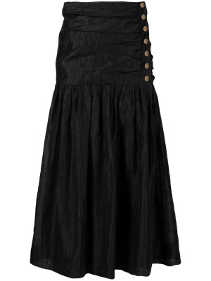 

High waist ruffled midi skirt, SANDRO High waist ruffled midi skirt