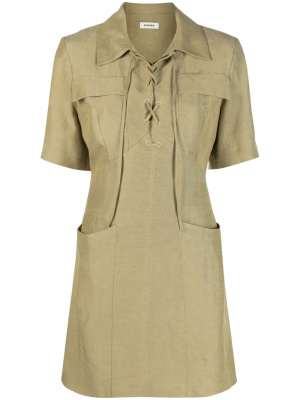 

Lace-up cotton mini dress, SANDRO Lace-up cotton mini dress