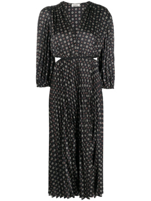 

Graphic-print cut-out midi dress, SANDRO Graphic-print cut-out midi dress