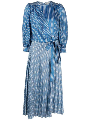 

Graphic-print satin midi dress, SANDRO Graphic-print satin midi dress