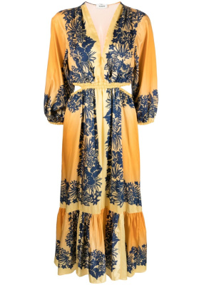 

Floral-print V-neck midi dress, SANDRO Floral-print V-neck midi dress