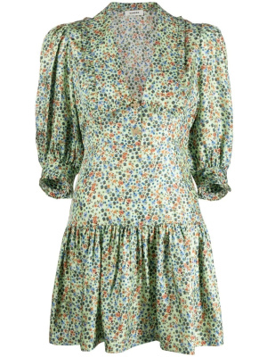

Floral-print silk mini dress, SANDRO Floral-print silk mini dress