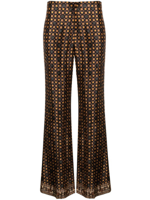 

Star-print flared satin trousers, SANDRO Star-print flared satin trousers