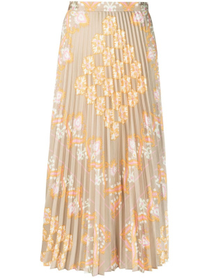 

Graphic-print pleated skirt, SANDRO Graphic-print pleated skirt