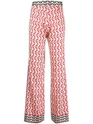 

Wave-print wide-leg trousers, SANDRO Wave-print wide-leg trousers