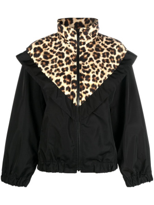 

Leopard-print bomber jacket, SANDRO Leopard-print bomber jacket