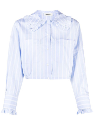 

Ruffle-collar cropped shirt, SANDRO Ruffle-collar cropped shirt