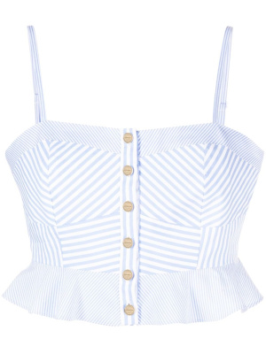 

Striped ruffled crop top, SANDRO Striped ruffled crop top