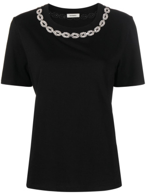 

Crystal-embellished cotton T-shirt, SANDRO Crystal-embellished cotton T-shirt