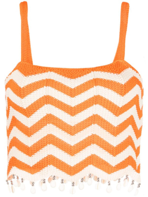 

Cowrie-shell detail knitted top, SANDRO Cowrie-shell detail knitted top