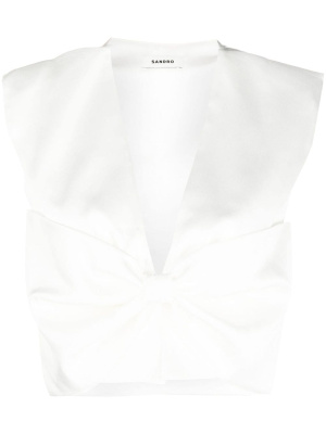 

Oversized bow-detail cropped top, SANDRO Oversized bow-detail cropped top