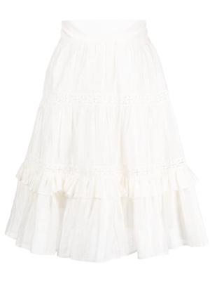 

Tiered pleated skirt, SANDRO Tiered pleated skirt