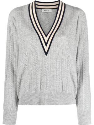 

V-neck ribbed jumper, SANDRO V-neck ribbed jumper