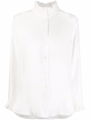 

Haby ruffle-detail silk blouse, SANDRO Haby ruffle-detail silk blouse
