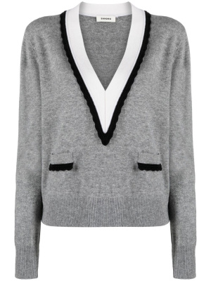 

V-neck fine-knit jumper, SANDRO V-neck fine-knit jumper