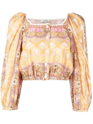 

Floral-print cropped blouse, SANDRO Floral-print cropped blouse