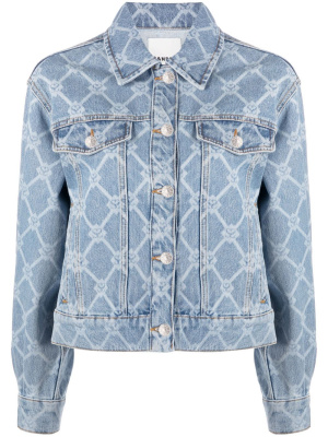 

Geometric-print denim jacket, SANDRO Geometric-print denim jacket