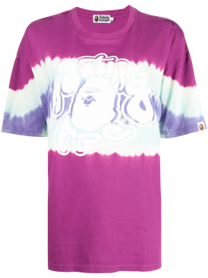 

Logo-print tie-dye T-shirt, A BATHING APE® Logo-print tie-dye T-shirt