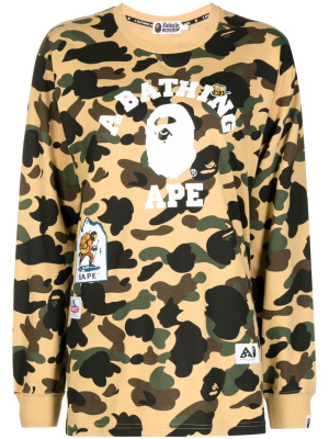 

Logo-print camouflage long-sleeve top, A BATHING APE® Logo-print camouflage long-sleeve top