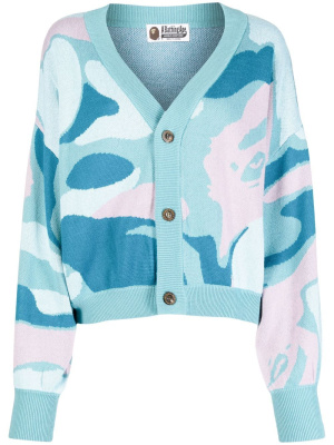 

V-neck intarsia-knit cardigan, A BATHING APE® V-neck intarsia-knit cardigan