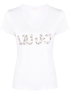 

Logo-print V-neck T-shirt, LIU JO Logo-print V-neck T-shirt