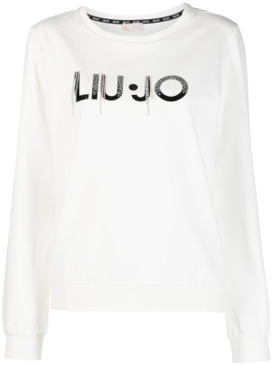 

Crystal fringe logo sweatshirt, LIU JO Crystal fringe logo sweatshirt