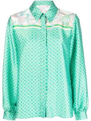 

Graphic-print balloon-sleeve shirt, LIU JO Graphic-print balloon-sleeve shirt