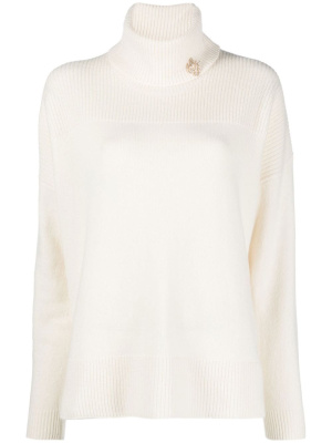 

Ribbed roll-neck embellished jumper, LIU JO Ribbed roll-neck embellished jumper