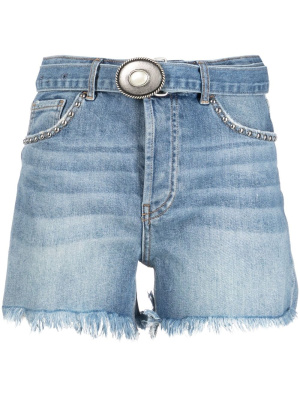 

Belt-detail denim short, LIU JO Belt-detail denim short