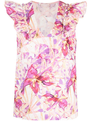 

Ruffled floral-print blouse, LIU JO Ruffled floral-print blouse