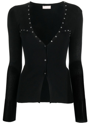 

Plunging-v-neck knitted cardigan, LIU JO Plunging-v-neck knitted cardigan