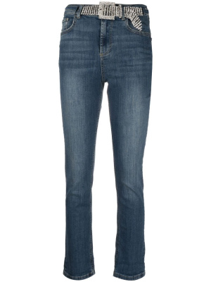 

Crystal-embellished belt skinny jeans, LIU JO Crystal-embellished belt skinny jeans