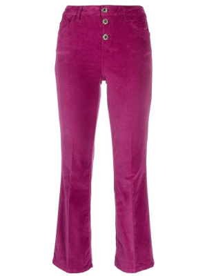

Bootcut button-fly velour trousers, LIU JO Bootcut button-fly velour trousers
