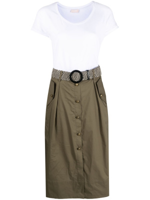 

Belted cotton midi dress, LIU JO Belted cotton midi dress