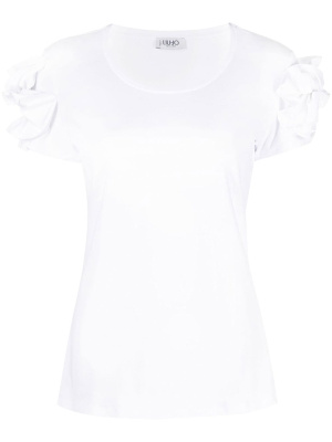 

Ruffled-sleeve detail T-shirt, LIU JO Ruffled-sleeve detail T-shirt