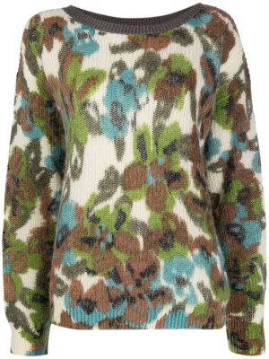 

Floral-jacquard knitted jumper, LIU JO Floral-jacquard knitted jumper