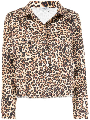 

Leopard-print raw-cut jacket, LIU JO Leopard-print raw-cut jacket