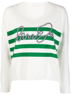 

Striped appliqué-logo jumper, LIU JO Striped appliqué-logo jumper