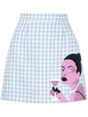 

Check-print straight skirt, KidSuper Check-print straight skirt