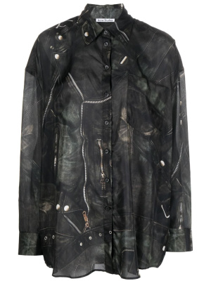 

Graphic-print silk blouse, Acne Studios Graphic-print silk blouse